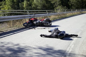 Motorcycle Accident On The Street